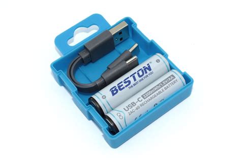 Аккумуляторная батарейка Beston (АА) 2200mWh, 1.5V с зарядкой Type-C 2 ...