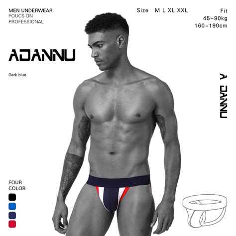ADANNU ropa interior Sexy Gay para hombre suspensorio tangas de algodón puro bragas de color