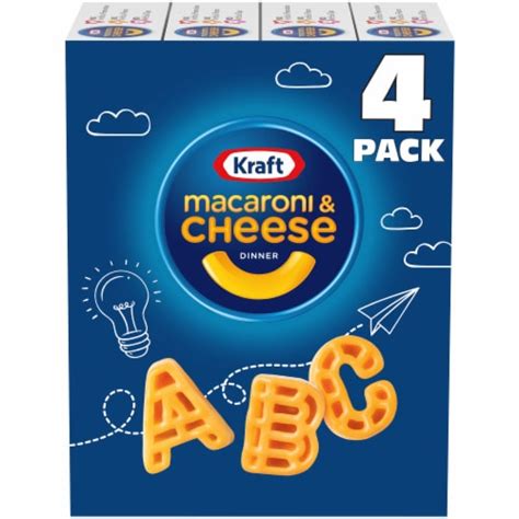 Kraft Mac N Cheese Macaroni and Cheese Dinner with ABC Pasta Shapes ...