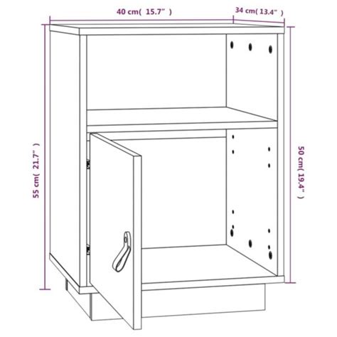 Tables De Chevet Pcs Noir X X Cm Bois De Pin Massif Vidaxl