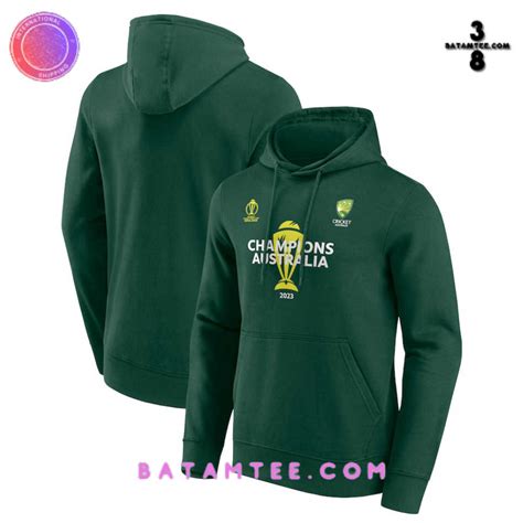 Australia Cricket World Cup 2023 Champions Team Green Hoodie Batamtee