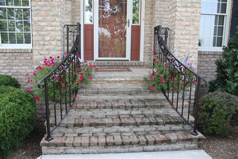 Front Entry Step With Black Wrought Iron Exterior Railings Antietam Hot Sex Picture