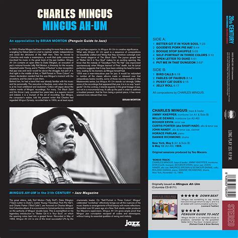 Charles Mingus Mingus Ah Um Limited Edition Coloured Vinyl Plak