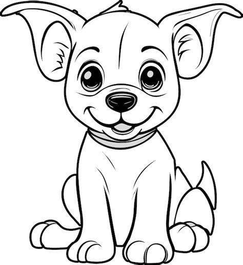 Coloriages De Chiens Vecteur Premium