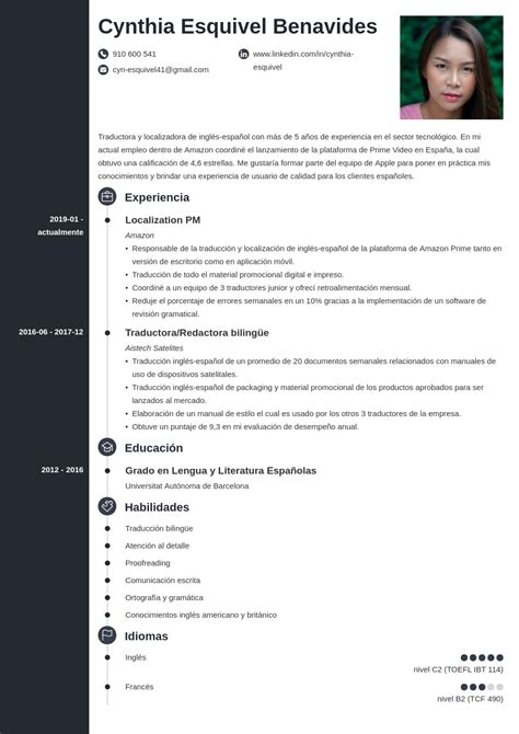 Cv De Traductor Ejemplos De Curriculum Vitae Y Gu A