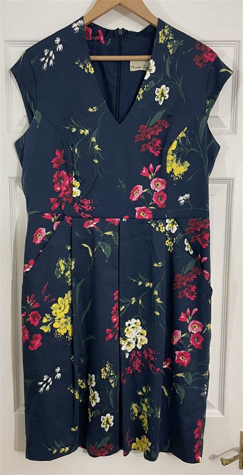 Phase Eight Mila Navy Floral Shift Dress Uk 14 Smart Formal Occasion Ebay