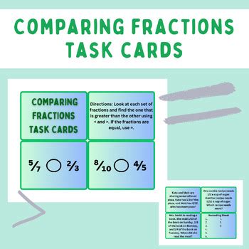 Comparing Fractions Task Cards Freebie By Madelines Market TPT