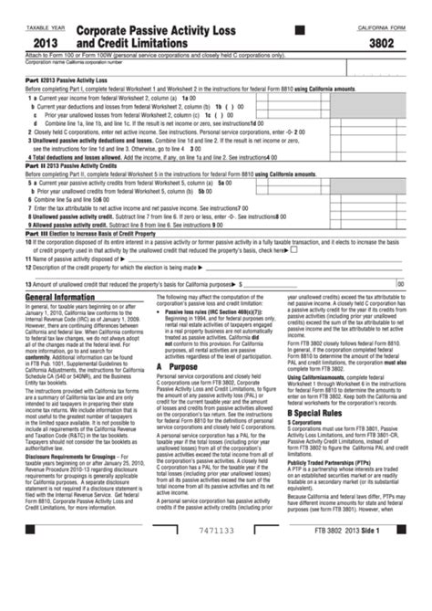 Fillable Form Corporate Passive Activity Loss And Credit