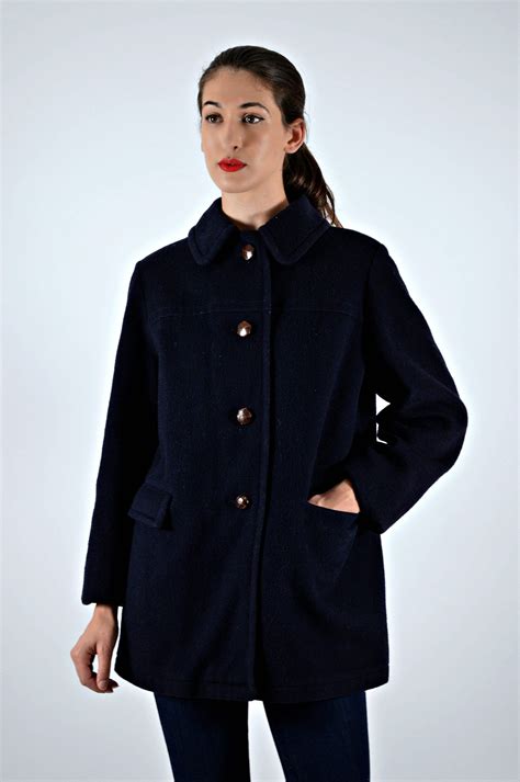 Womens S Pea Coat Navy Blue Pea Coat Jacket Vintage Navy Peacoat