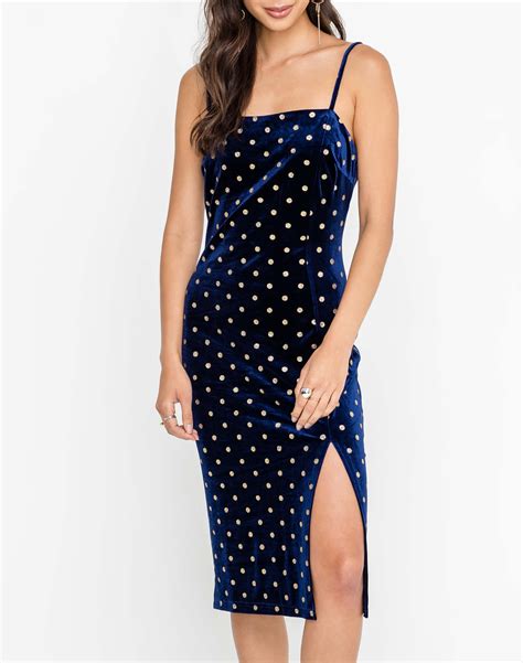 Spaghetti Strap Polka Dot Velvet Dress By Lush Ish Boutique Ish