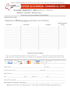 Fillable Online NTCAR 32nd ANNUAL COMMERCIAL EXPO Fax Email Print