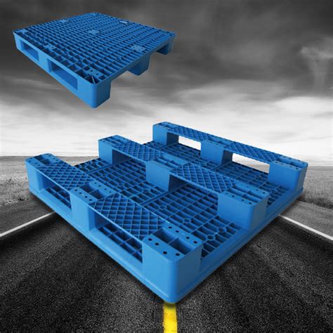 Flat Surface Blue Color Runners Plastic Pallet Flat Surface Blue