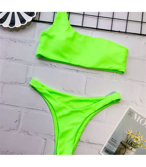 Neon One Shoulder Bikini