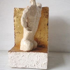 Male Statue D Ceramic Nude Art Figurine Naked Ceramic Sculpture Antique White Crackle Glaze