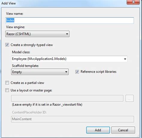 Create Strongly Typed View In Asp Net Mvc Web Api