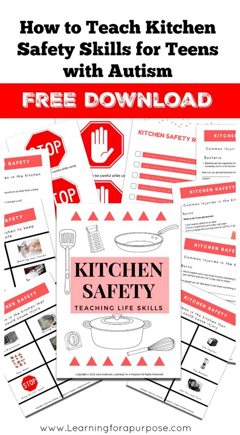 Kitchen Safety Worksheet With Visuals And Rules To Keep Them Safe While