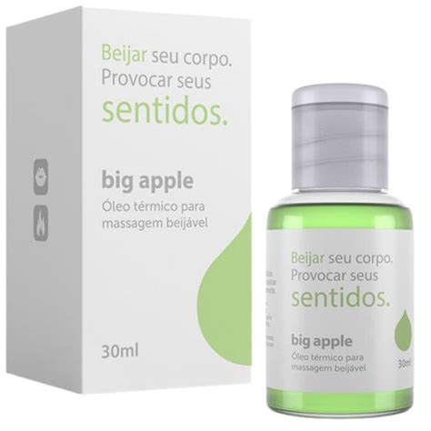 Óleo Gel Corporal Intimo Beijável Esquenta Hot Big Apple A sós Gel para Sexo Magazine Luiza