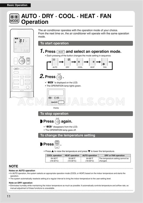 Daikin Operation Manuals