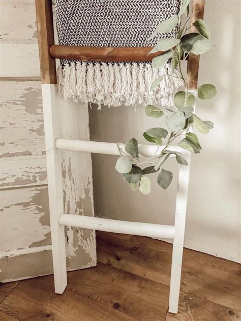 6 FT White Dipped Blanket Ladder Blanket Ladder Room Wall Decor Decor