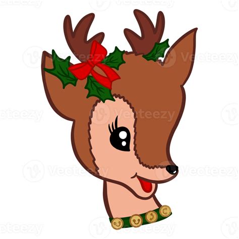 Cute Reindeer Cartoon With Collars 32752912 Png