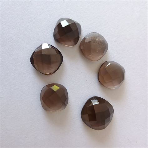 Smoky Quartz Cushion Cut Shape Handmade Gemstone Mm Loose Etsy