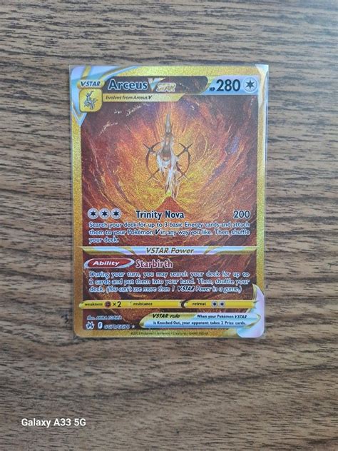 Arceus Vstar Gold CZ Crown Zenith Pokemon Card Hobbies Toys Toys