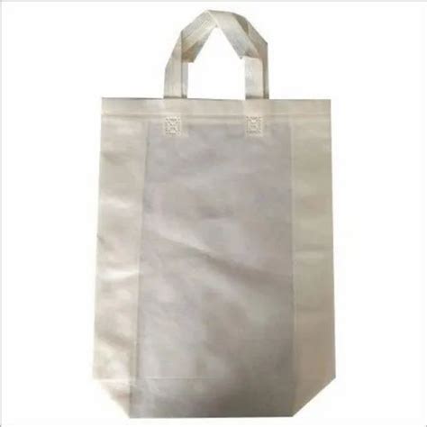 White Plain Loop Handle Non Woven Bag Capacity Kg Size Dimension