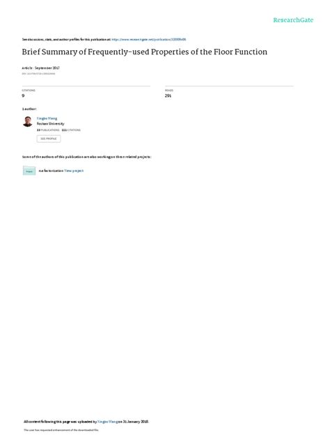 Properties of The Floor Function | PDF | Function (Mathematics ...