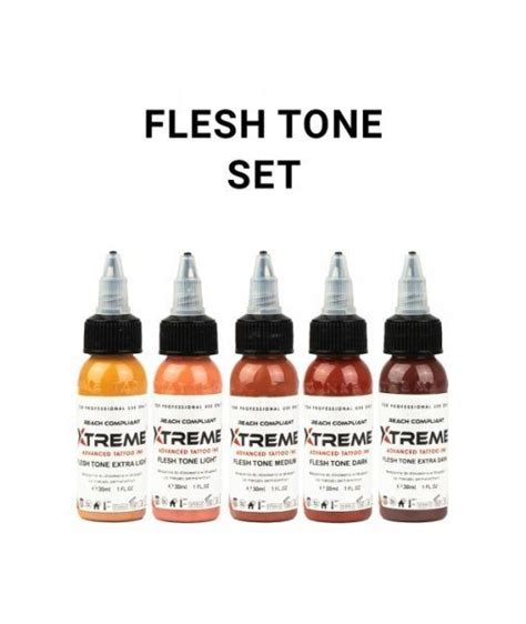 Xtreme Ink Flesh Tone Set 5x30ml Reach 2023 E Tattoo