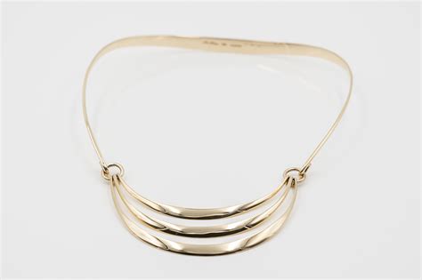 Hans Hansen Modernist Yellow Gold Necklace — Collectors Gallery