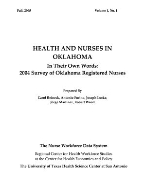 Fillable Online Uthscsa Health And Nurses In Oklahoma The University