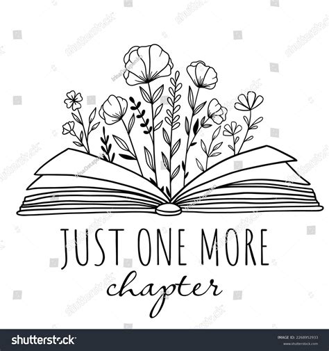 Just One More Chapter Book Flowers Stock Vector Royalty Free