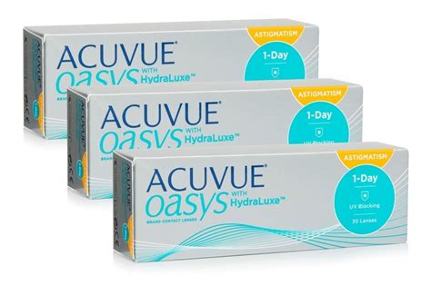 Acuvue Oasys 1 Day With Hydraluxe For Astigmatism 90 Lenses Lentiamo