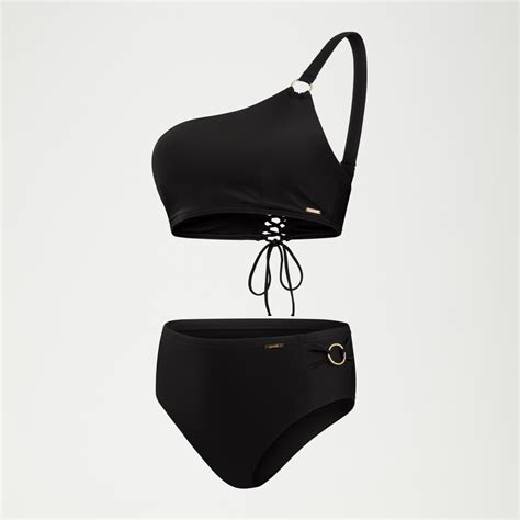 Women S Shaping Asymmetric Bikini Top Black Speedo UK