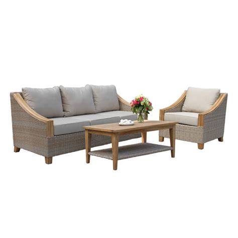 Carlton Piece Rattan Sofa Seating Group With Sunbrella Cushions