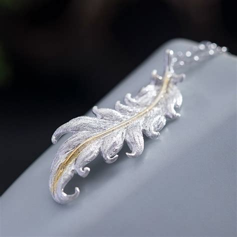 S925 Sterling Silver Original Design Feather Necklace LIVIANLA