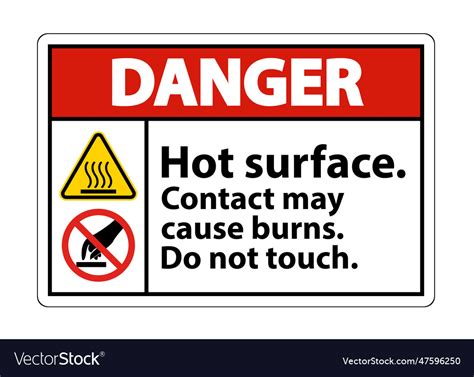 Danger Hot Surface Do Not Touch Symbol Sign Vector Image