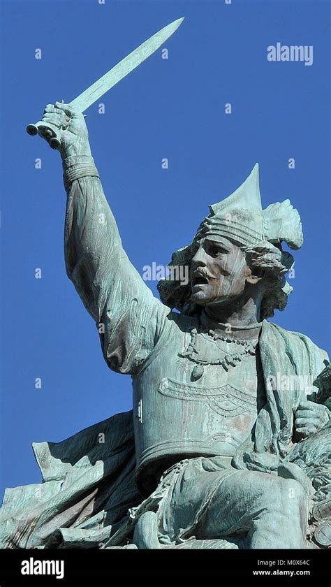 Equestrian Statue Of Vercingetorix Jaude Square Clermont Ferrand Puy De