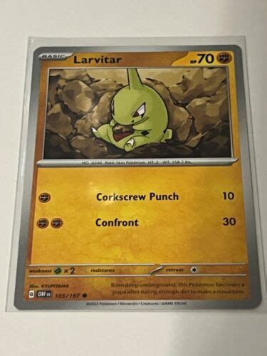 Larvitar Obsidian Flames Common Pokemon Card Nm Ebay