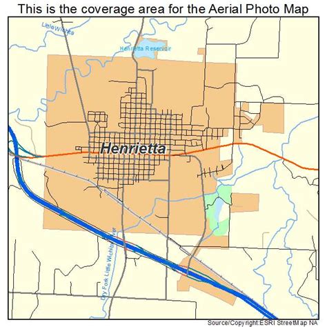 Aerial Photography Map of Henrietta, TX Texas