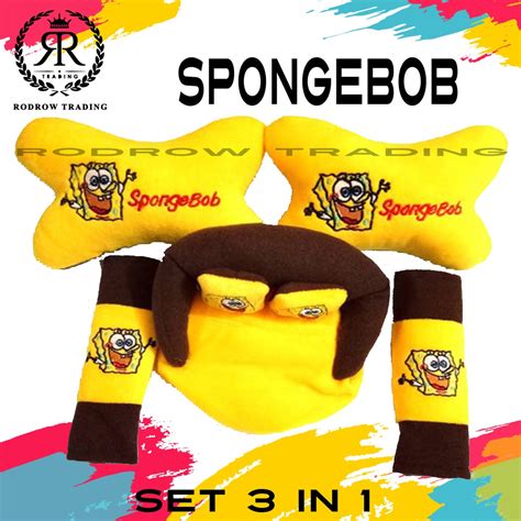 Jual Bantal Mobil Spongebob Set In Bantal Jok Mobil Set Spongebob