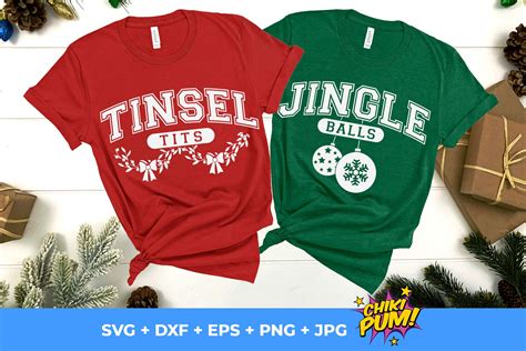 Tinsel Tits Jingle Balls Svg Funny Christmas Maching Digital Designs Png