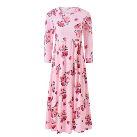 ATOGUTA Princess Dresses for Girls Long Sleeve Dress A-line Flowy Maxi