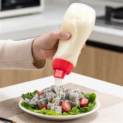 380ml Porous Squeeze Sauce Bottle Kitchen Salad Dr Grandado