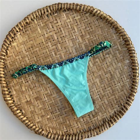 Tanga Fio Regulagem Verde Água Meu Bikini Novo