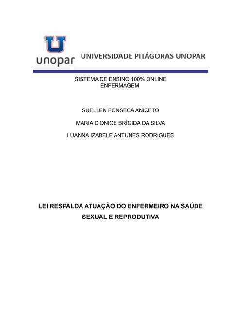 Portfólio Lei respalda atuação do enfermeiro na Saúde Sexual e