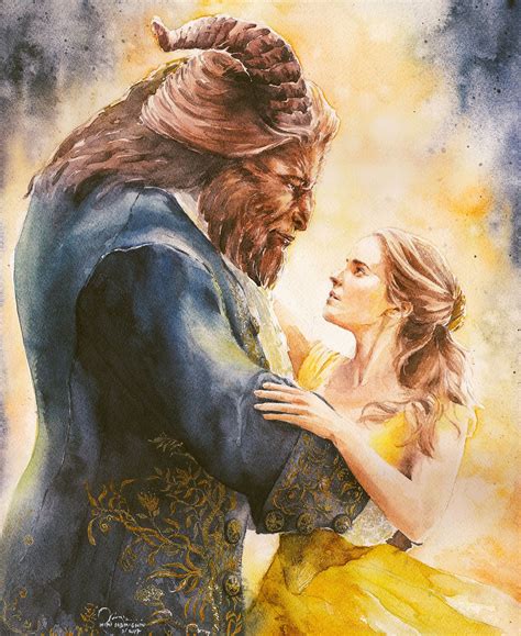 beauty   beast fan art watercolor  paper watercolor disney
