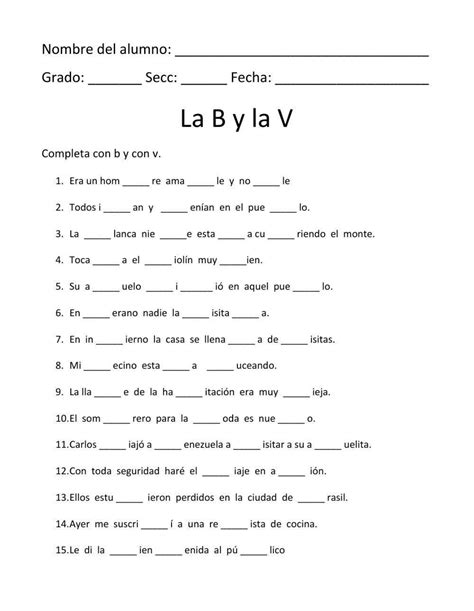 Ficha Online De Uso De La B Y La V Para De Primaria Puedes Hacer