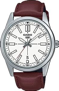 Casio Mtp Vd L E Reloj Anal Gico De Manecillas Para Hombre Correa De Piel Esfera Blanca