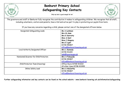 Safeguarding | Benhurst Primary School